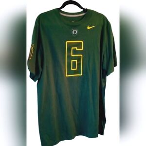 NIKE OREGON DUCKS #6 Jersey Style Men's XL Green Short Sleeve T-Shirt NWT